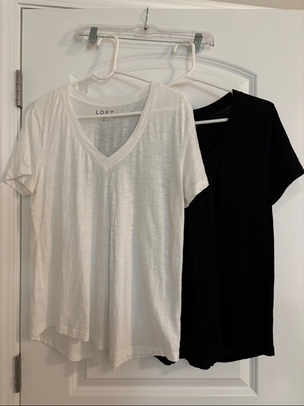 LOFT Two-Pack V-Neck Tees in White and Black